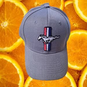 NWT DF Gray Mustang Hook and Loop Closure Adjustable‎ Baseball Hat Cap